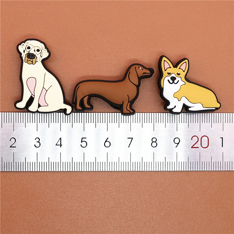 Original Shoe Buckle Accessories Novel Cute Labrador Corgi Dachshund Shoes Decoration Jibz for Croc Charms Bracelets Kids Gifts