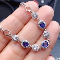 kjjeaxcmy fine jewelry 925 sterling silver inlaid natural sapphire bracelet delicate female vintage bracelet support testing