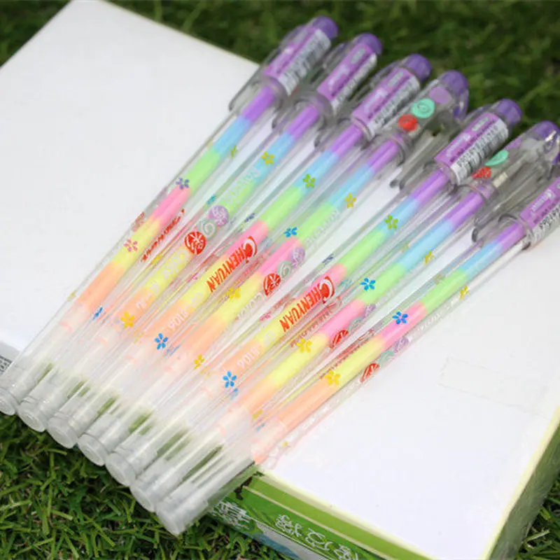 Градиентные гелевые ручки 6 цветов принадлежности для школы и офиса шариковые |