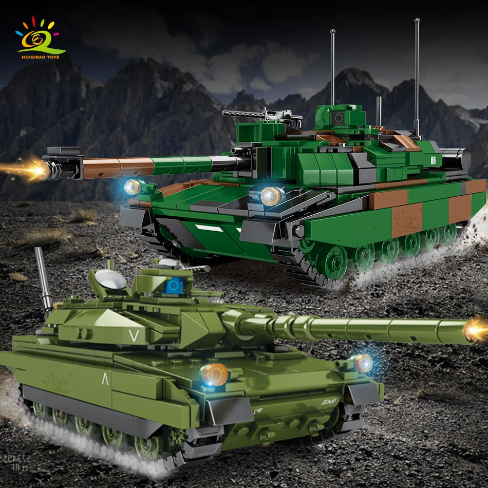 HUIQIBAO военный армейский AMX-56 главный боевой танк строительные блоки WW2 городской