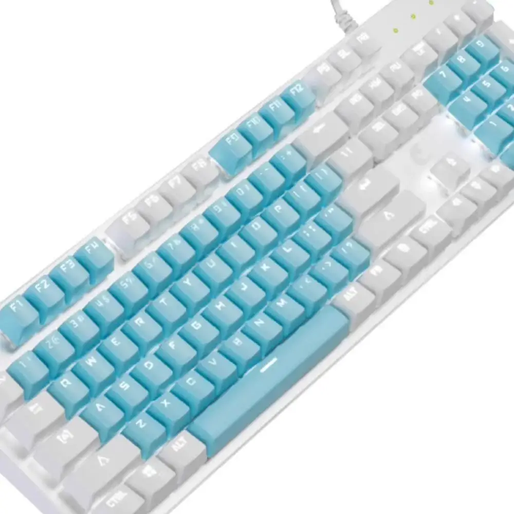 

USB Wired Gaming Mechanical Keyboard Mouse Combo For PC Gamer Mechanical Blue Switch 104Keys Keyboard Set With White Backlight