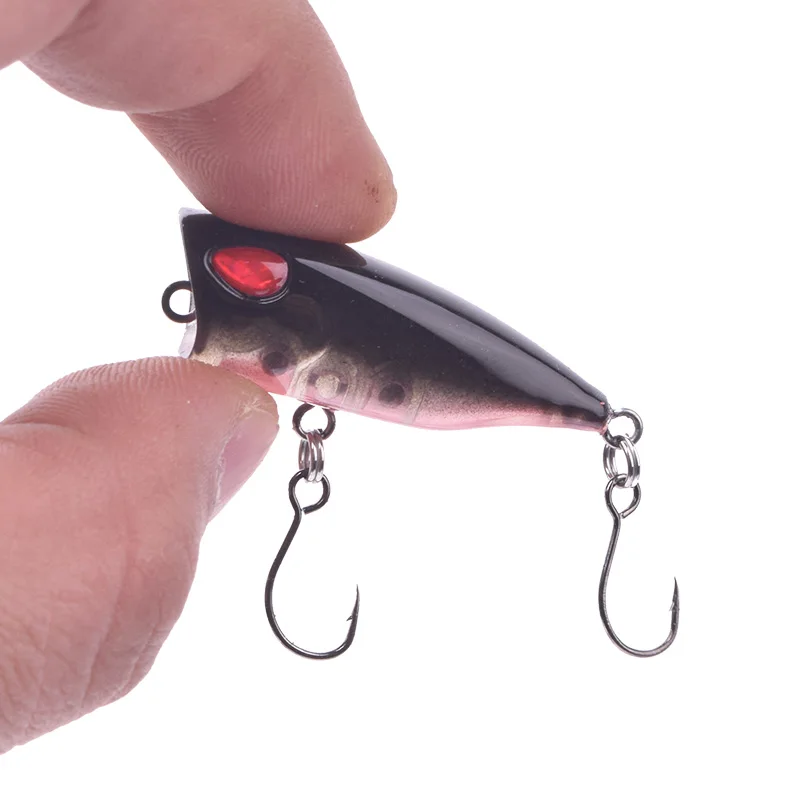 1Pcs Popper Fishing Lure 4cm 3.5g Mini Top Water Artificial Small Hard Bait Sharp Hook Crankbait Wobbler Tackle Trout Freshwater