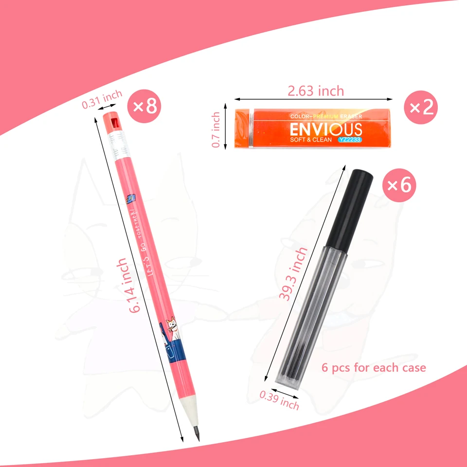 Набор механических карандашей 2 0 мм 2B 8 шт. |