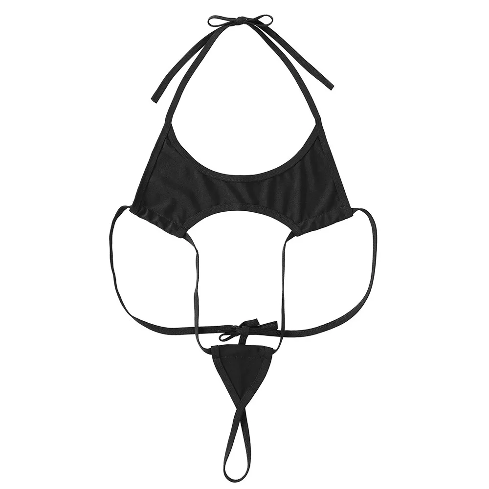 Женский слитный купальник TiaoBug мини бикини стринги с лямкой на шее пикантный