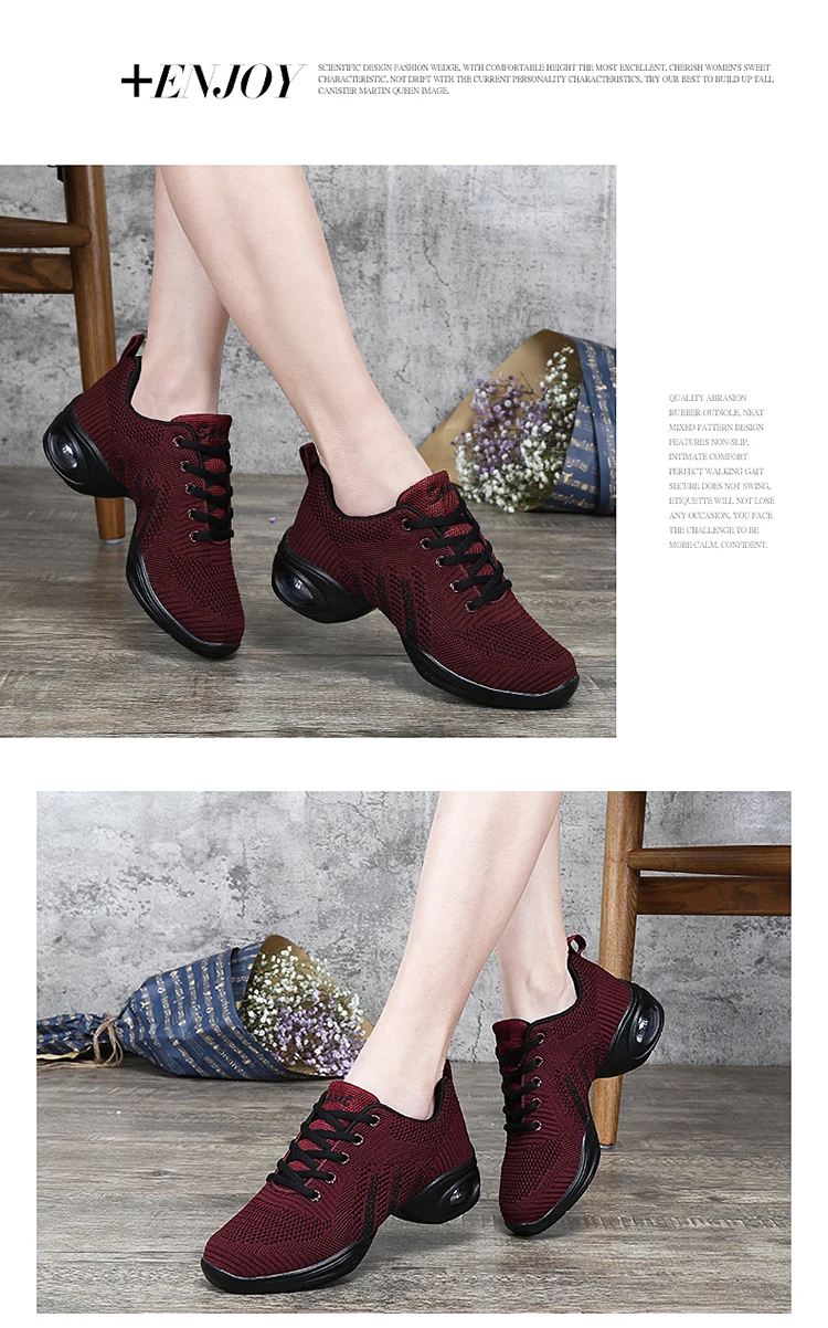 Zapatos De Baile Latino Mujer танцевальная обувь для женщин Джаз дыхание Спортивный Бюстгалтер с сеткой вентиляции практичные кроссовки для женщин современный танец