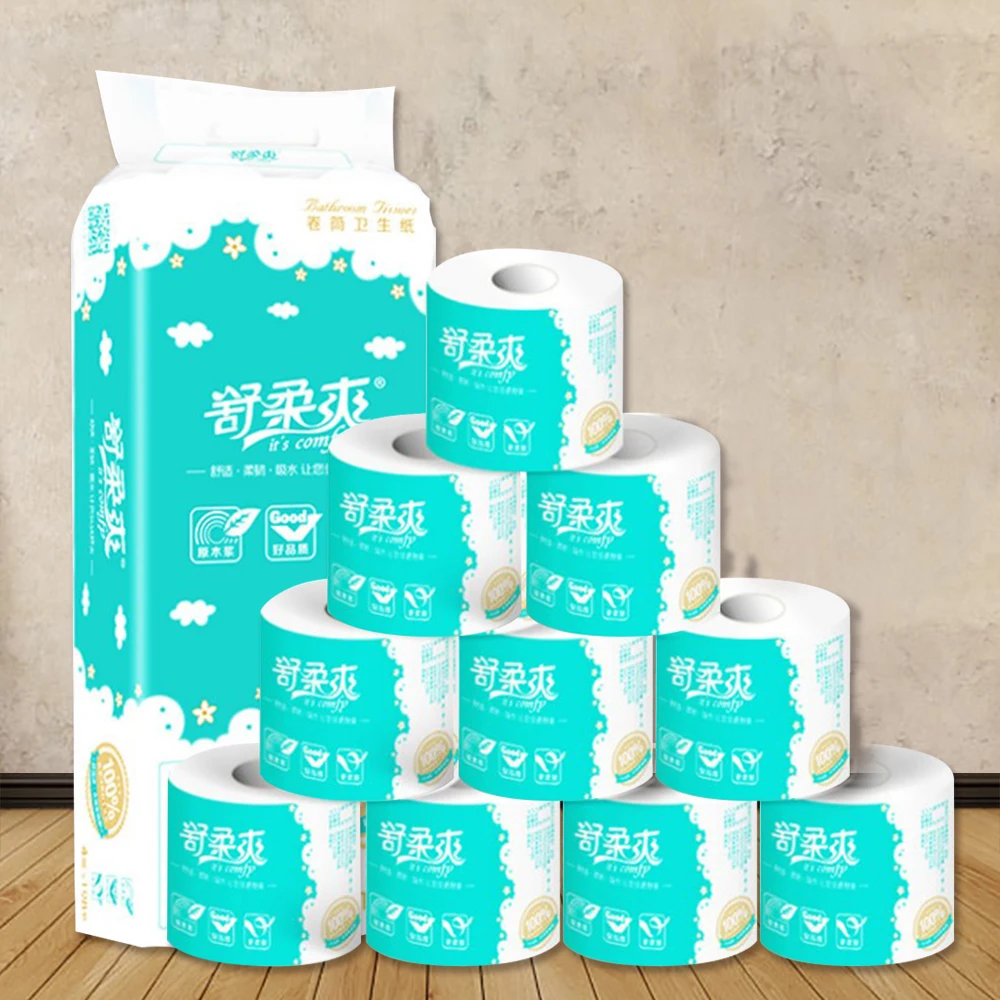 

10 Rolls Toilet Paper Bulk Bath Tissue Bathroom White Soft 4 Ply Roll