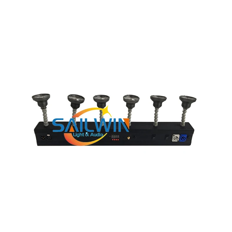 6 головок пуля 60 Вт DMX512 Warmwhite батарея питание беспроводной Светодиодный точечный светильник с ИК-пультом дистанционного управления магнитный для свадьбы