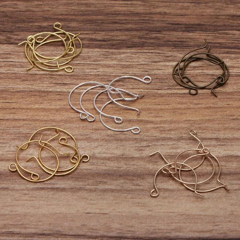 

50pcs 23x17mm Earloops EarClips EarHook Ear Loop Hook Clip Settings Base Settings for DIY Earrings Ear Jewelry Making