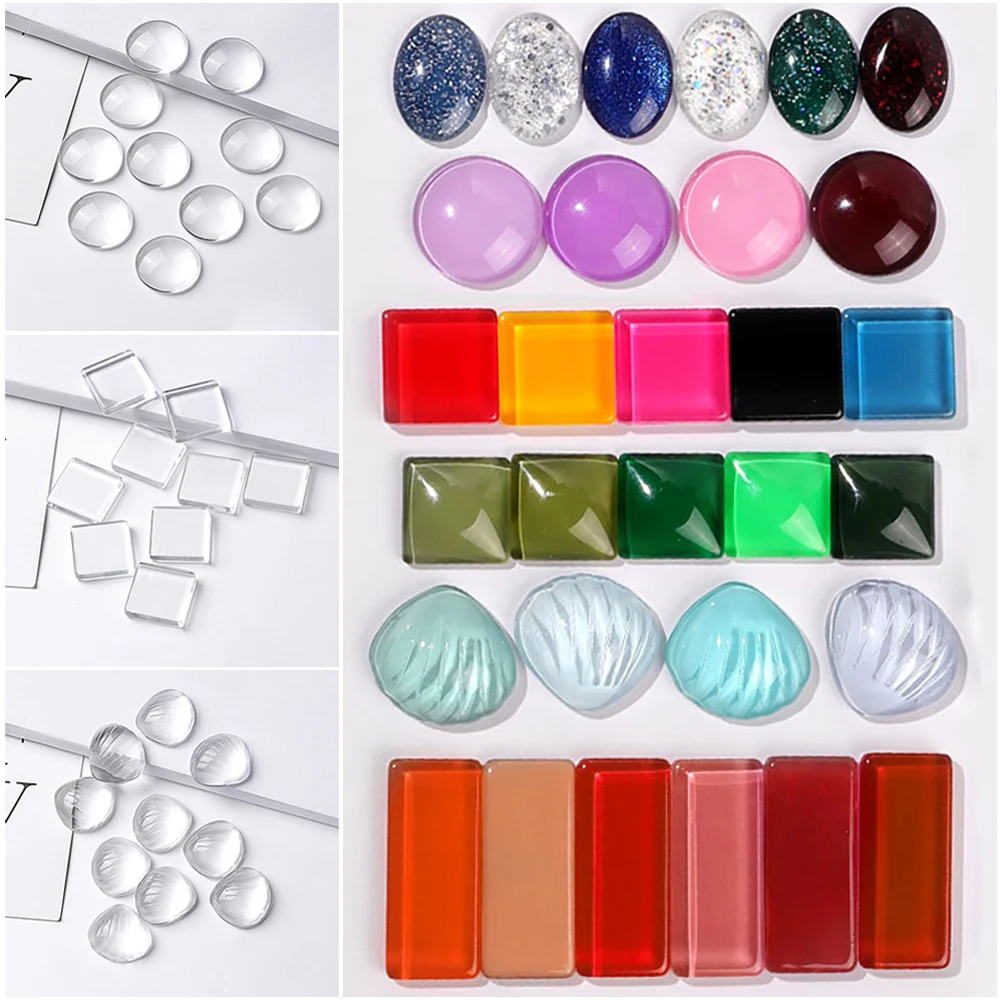

10Pcs Manicure Clear Glass for UV Gel Polish Coloring Showing Board Showing Shelf Nail Tips Color Card Nail Art Tools