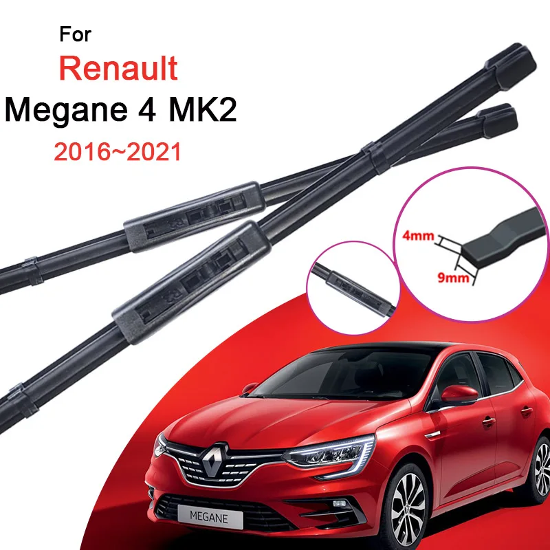 Фонарь для переднего стекла Renault Megane 4 MK4 2016 ~ 2021 мягкая Безрамная резиновая фонарь