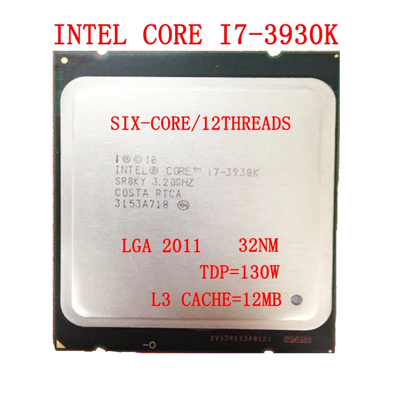 Intel Core i7 3930K процессор на возраст от 12 мес. Кэш 3 60 ГГц TDP 130W 32nm LGA2011 шестиядерный 3930k