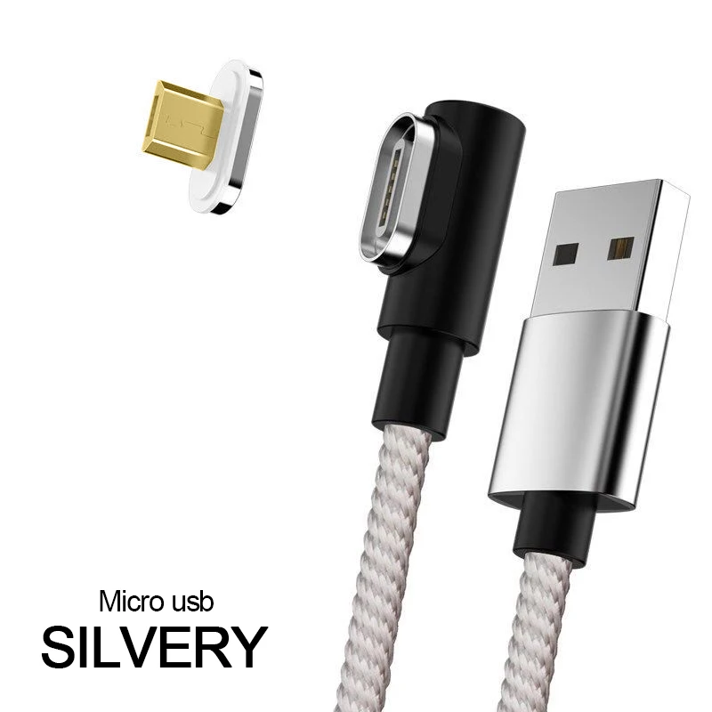 Магнитный кабель VOXLINK Micro usb type C, адаптер для быстрой зарядки телефона, Microusb type-C, магнитное зарядное устройство usb c для iphone samsung S8 9 - Цвет: Silver for Micro
