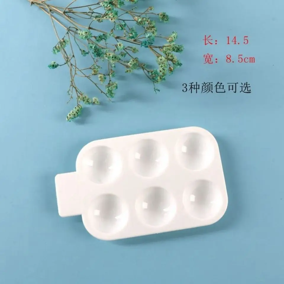 

Wei Zhuang 6-hole Plastic Rectangular Art Painting Watercolor Palette White Thickening Children's Simple Toning Tools