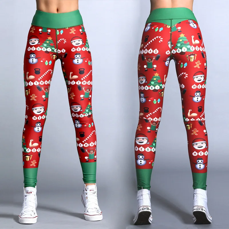 

2022 Christmas New Ladies Winter Tights Yoga Christmas Funny Print Hips High Waist Sexy Fitness Sports Yoga Pants Leggings