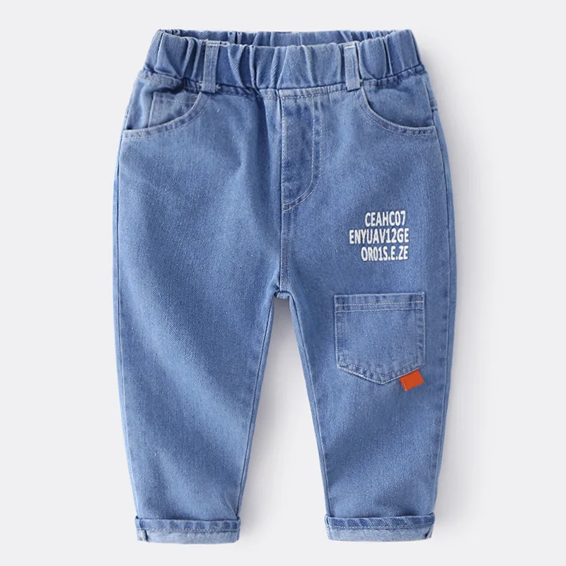 

Новинка 2021, весенне-осенние детские джинсовые брюки в Корейском стиле для маленьких мальчиков