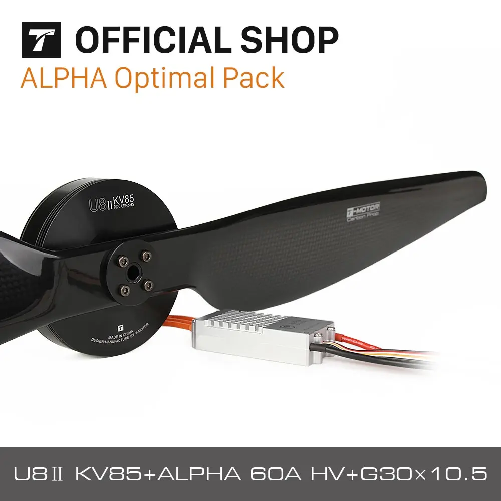T-двигатель бесщеточный двигатель & FOC ESC & Prop Set U8 II KV85 + ALPHA 60A HV + G30 × 10,5 для радиоуправляемого дрона