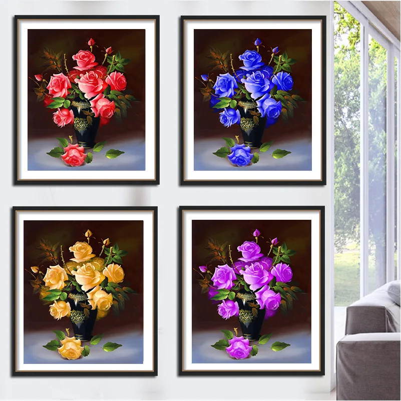 Алмазная 5D Вышивка сделай сам в виде розы синяя Роза алмазная живопись вышивка