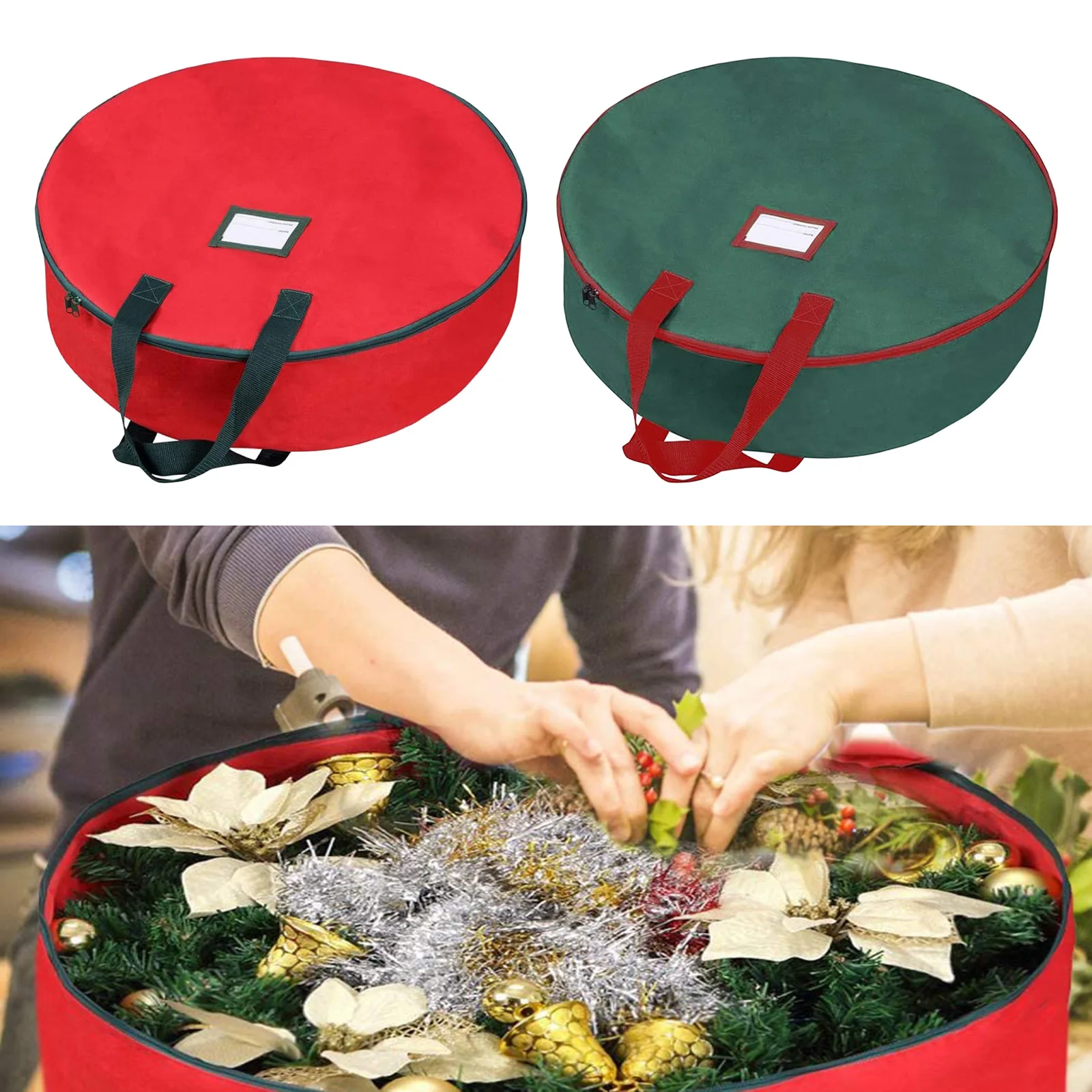 

Christmas Wreath Storage Bag 30" Tear-Resistant Storage Container Protect Your Holiday Wreath from Dust, Insects, and Moisture