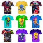 Детская футболка Mecha Ворона стрелок, футболка с 3D изображением Леона, стреляющего из игры Спайк, топы для мальчиков и девочек, топы для подростков со звездами из мультфильма