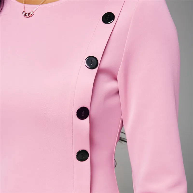 Зимнее платье Для женщин розовый S 3XL плюс Размеры платья с длинным рукавом 2019