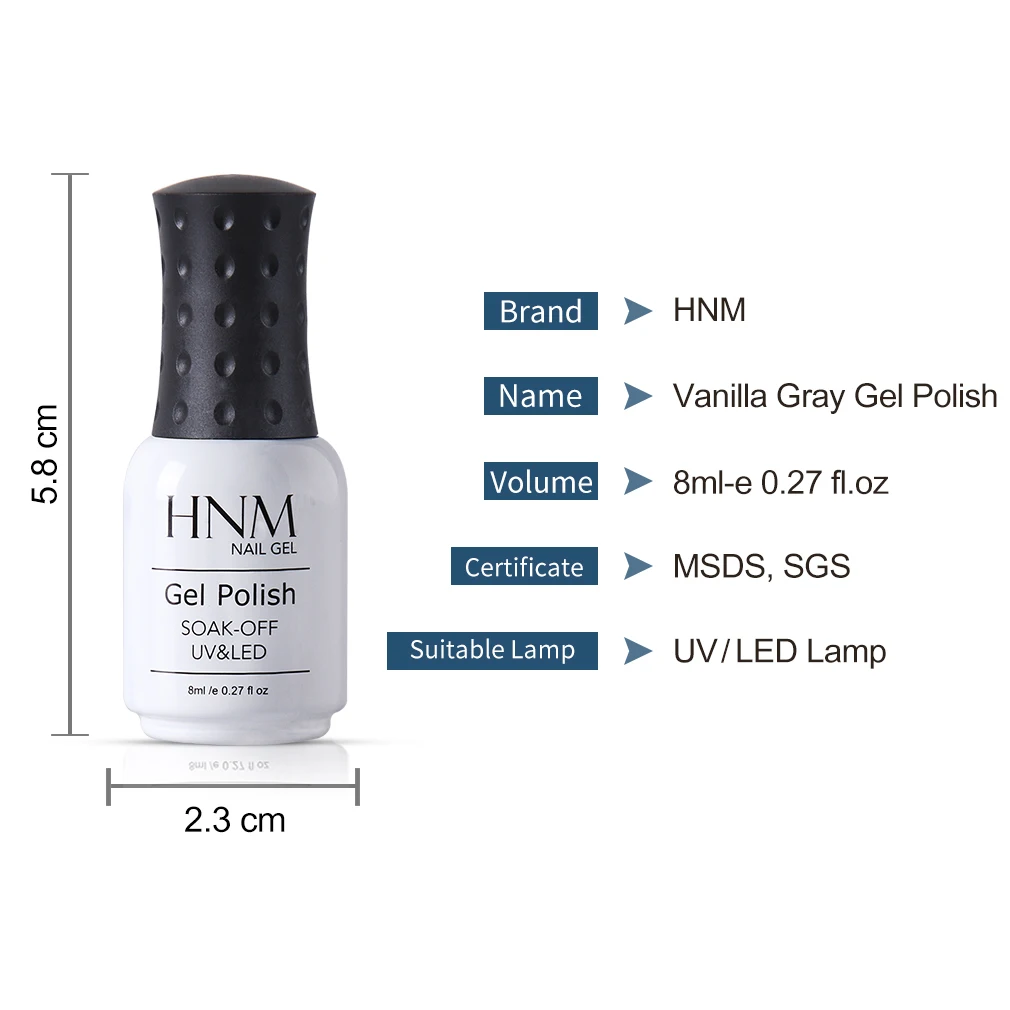 УФ гель для ногтей HNM 8 мл отмачиваемый матовый лак эмаль полуперманентное