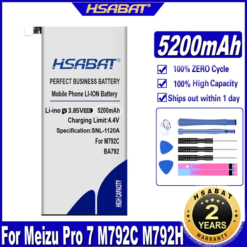 Аккумулятор HSABAT BA792 на 5200 мА · ч для Meizu Pro 7 M792C искусственная фотография M792Q |