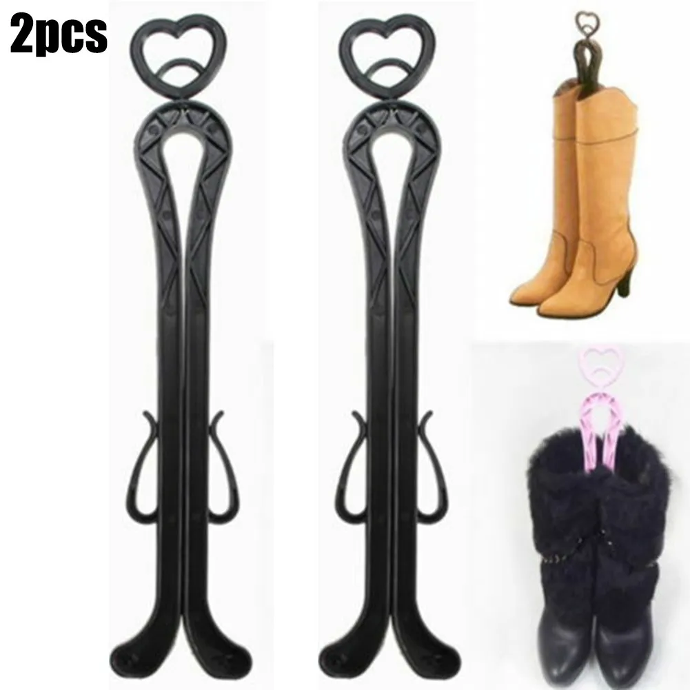 

2PCS Hard Plastic Black Boots Shoes Organizer Upright Stand Storage Holder Rack Shelf Hanging Space Saving Home Decor
