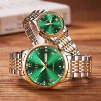 couple watches pair men and women wristwatches stainless steel mechanical lover watches waterproof date reloj mujer hombre