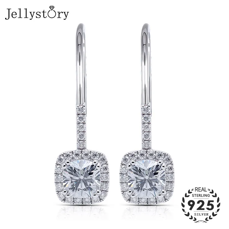 Женские серьги подвески из серебра 925 пробы с сапфиром рубином