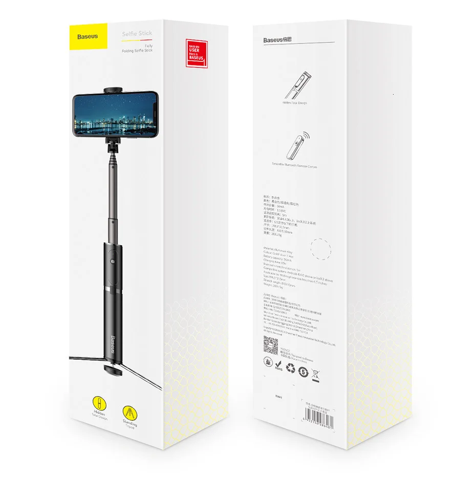 Baseus Bluetooth селфи палка штатив беспроводной селфи палка для iPhone 11 Xiaomi Mi huawei samsung мобильный телефон Selfiestick монопод