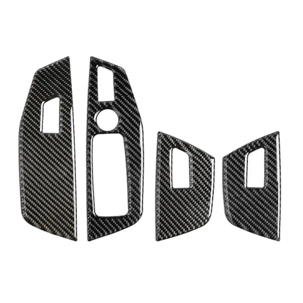 

Carbon Fiber 4Pcs Delicate Door Window Switch Frame Sticker Anti-peel Panel Frame Easy Installation