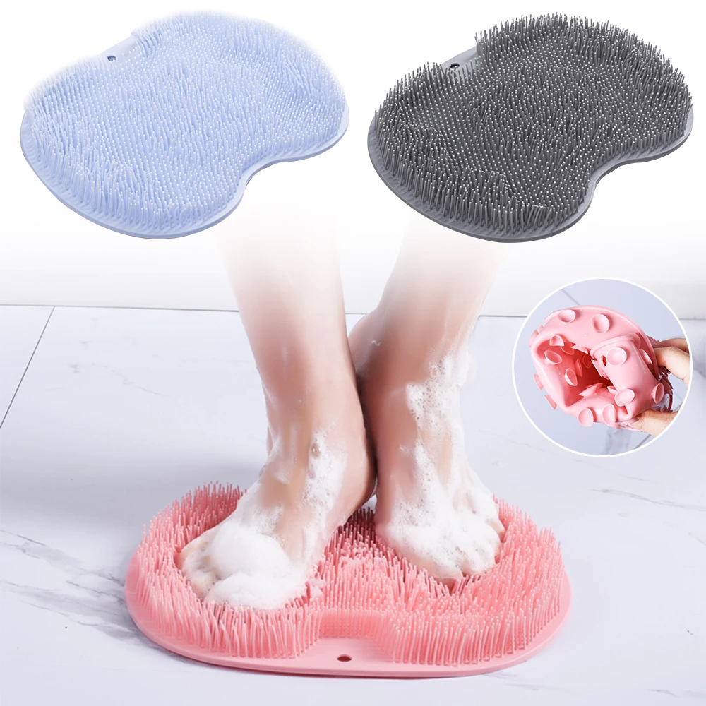 

foot scrubber Silicone Bath Massage Cushion foot Brush For Lazy Wash Feet Clean Dead Skin Bathroom Artifact Back Cushion Shower
