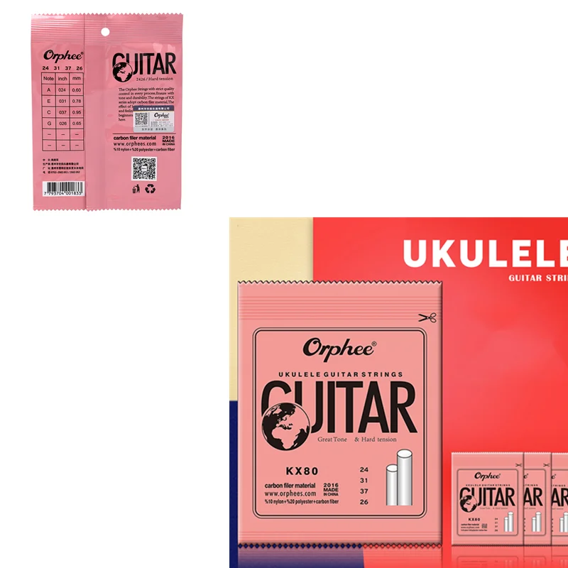 

New Clear Nylon White Carbon Fiber Ukulele Strings Hawaii Guitar 4 Strings For Ukulele Soprano Concert Tenor hot sale