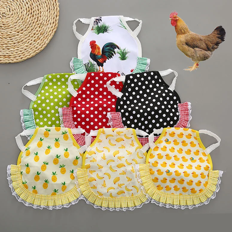 

Cute Fruit Print Adjustable Pet Clothes Hen Apron Poultry Hen Saddle Apron Feather Protection Holder Chicken Protector Hen Dress