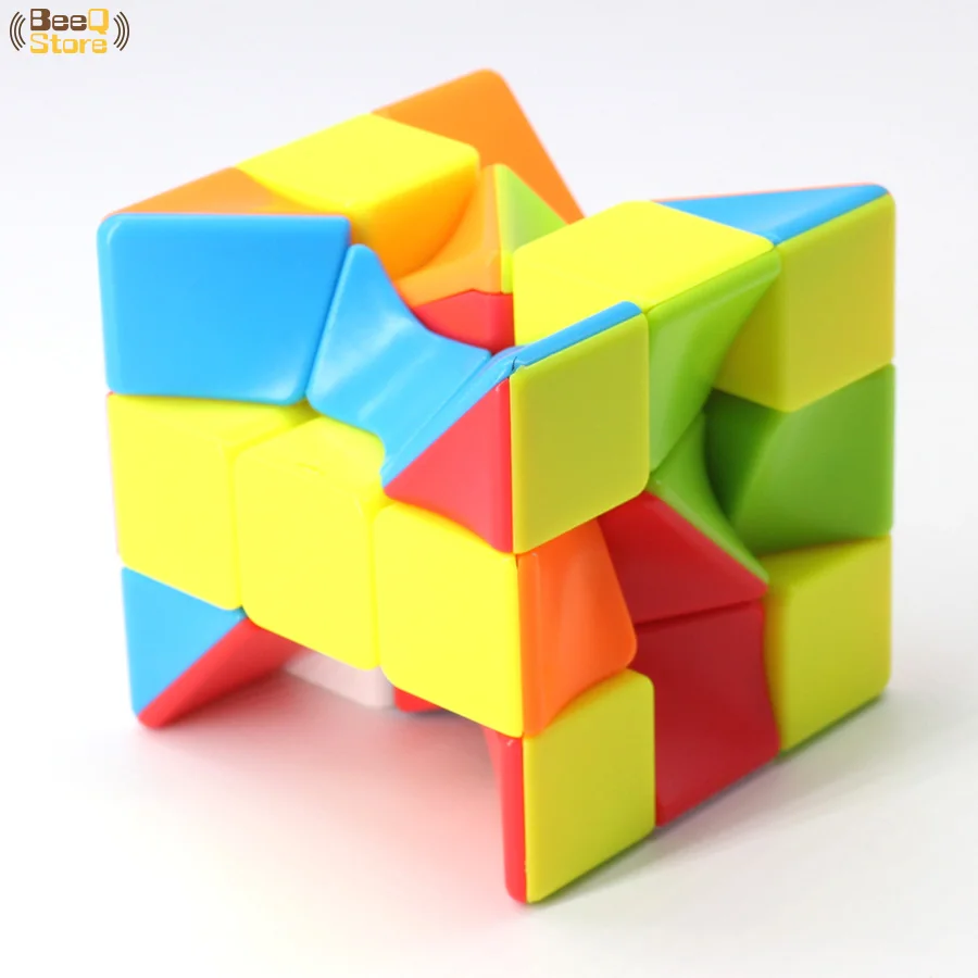 Извилистый куб крутящийся магический без наклеек 3x3x3 красочный головоломка 3x3