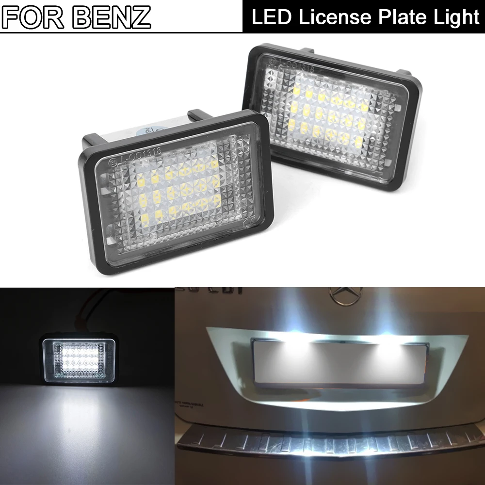 2Pcs White LED License Plate Light Number Lamp For Mercedes Benz GLK-Class X204 GLK200 GLK250 GLK300 GLK350 2007-2013 | Автомобили и