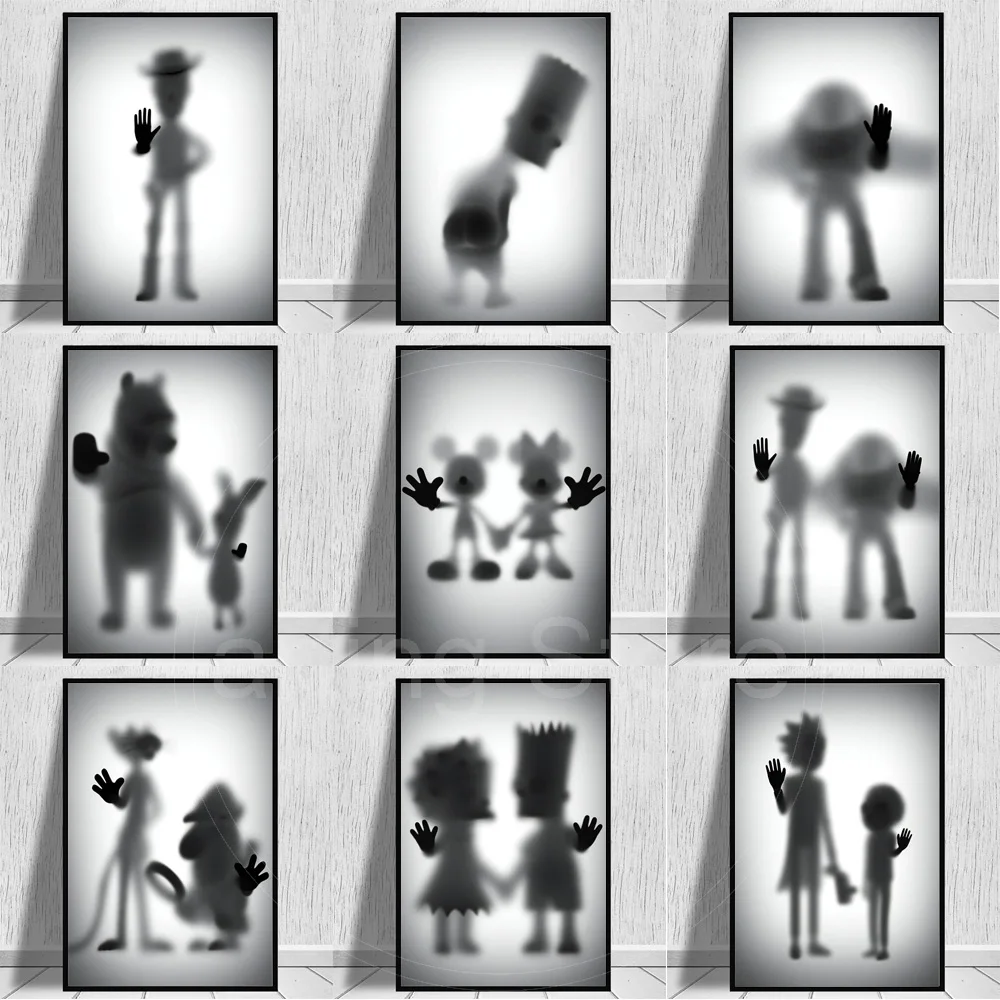 

Gray Disney Art Cartoon Character Poster Painting On The Mickey Mouse Lion King Canvas Wall Pictures For Living Room Decoration