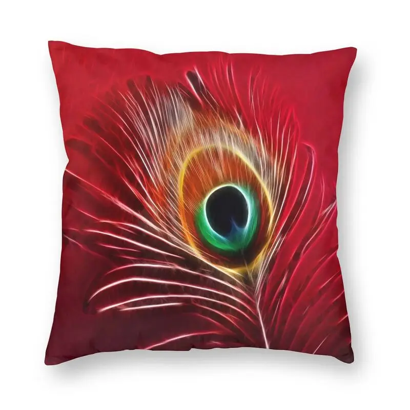 

Peacock Feather Cushion Cover Two Side Print Throw Pillow Case for Car Cool Pillowcase Home Decor