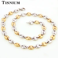 7911mm melon seed style necklaces men women gold color accessories stainless steel choker wholesale retail birthday gift hot