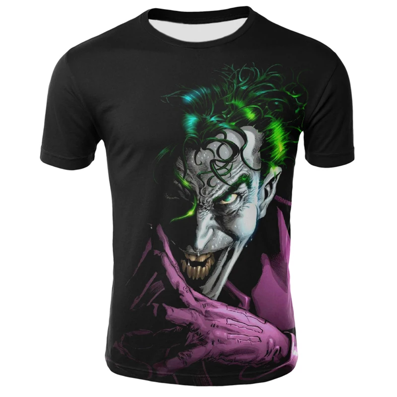 2020 летняя модная футболка для мужчин и женщин страшный клоун 3D принт с коротким