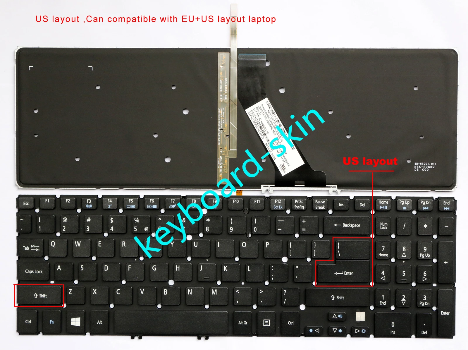 

НОВЫЙ США клавиатура с подсветкой для Acer V5-531,V5-531P,V5-531G V5-551,V5-571 M5-581G M3-581 M3-581G V7-581 V7-581G V7-582 V7-582P