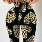 Эластичные леопардовые пикантные женские штаны для йоги с эффектом пуш-ап, штаны для йоги, фитнеса, бесшовные леггинсы с высокой талией, спортивные штаны для девочек