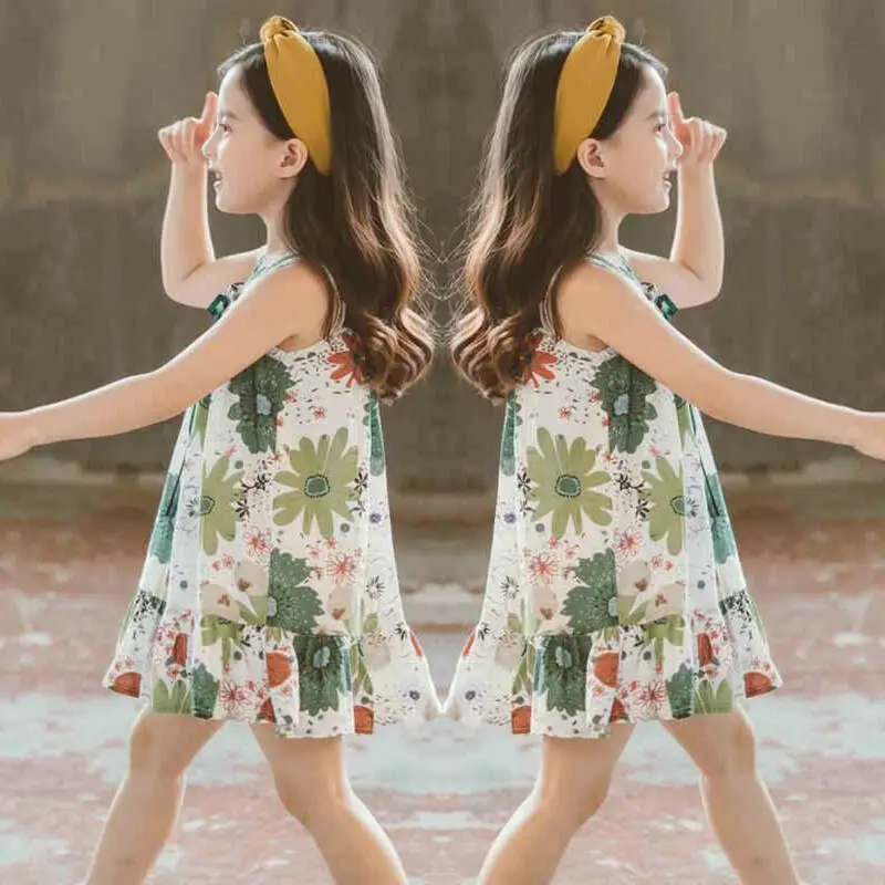

US Toddler Kids Girls Floral Casual Fashion Skirt Summer Dress Clothes Sundress