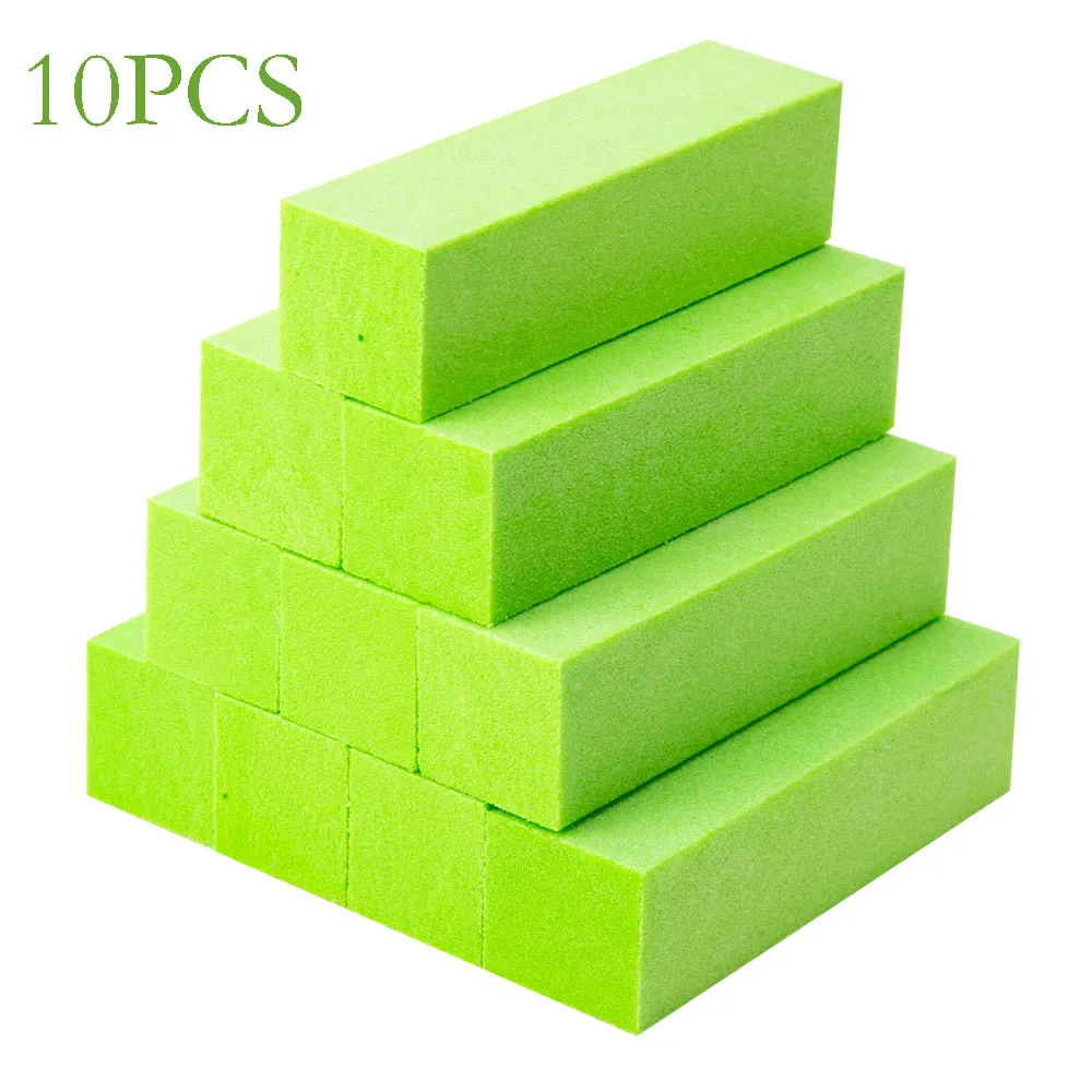 10PCS GREEN 10 шт губки для ногтей для УФ-геля Белый пилочка для ногтей буферный блок маникюрный лак шлифовальный буфер для ногтей цветной буферный блок - Цвет: 10PCS GREEN