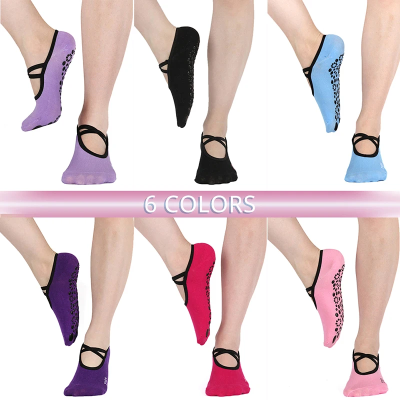 Women Sports Yoga Socks Slipper For Non Slip Lady Damping Bandage Pilates Gym Fitness Sock Ballet Dance Slippers Protector | Спорт и