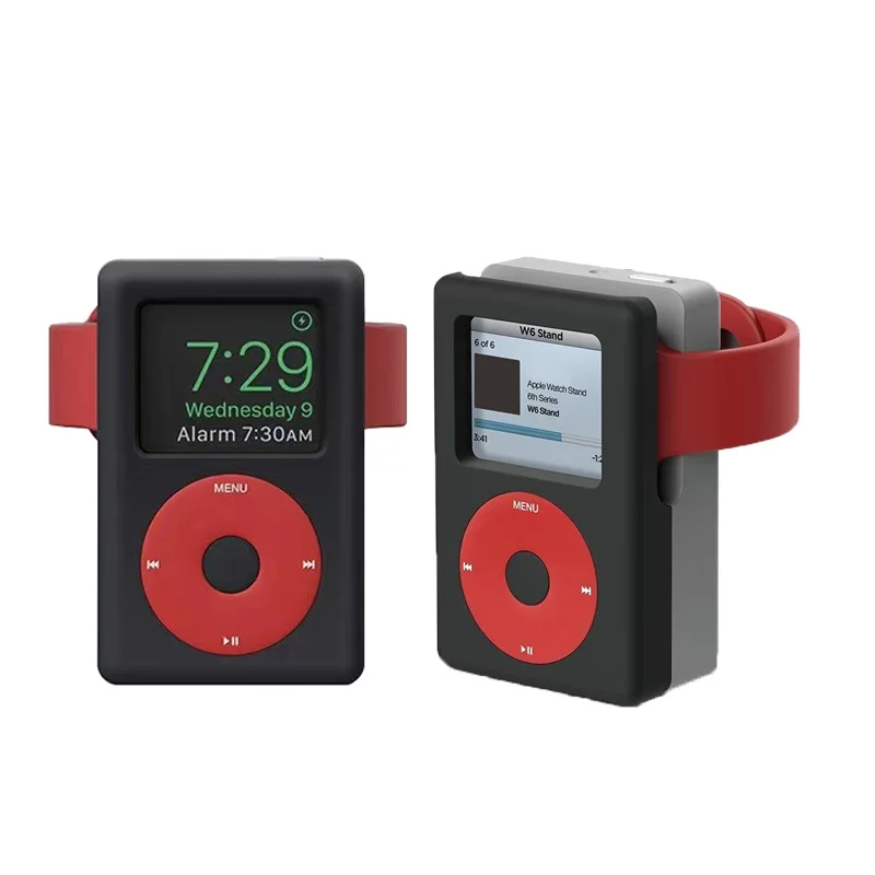 Подставка для Apple Watch iWatch силиконовый Настольный держатель MP3 часов черный и белый