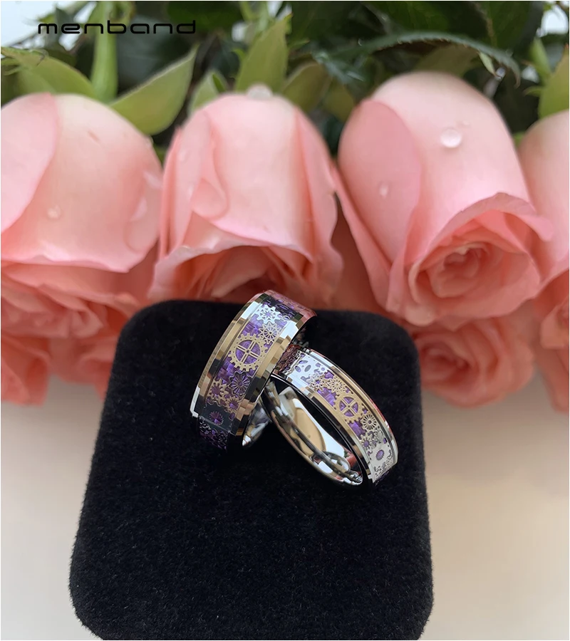 Милая пара кольцо Вольфрам обручальное Шестерни с механическими кнопками колеса