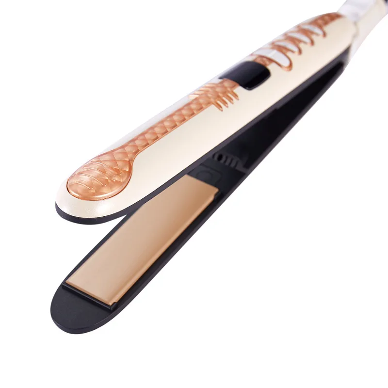 2 в 1 Профессиональный Выпрямитель для волос Керамика пластина светодиодный