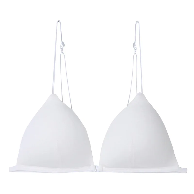 

Women Wire Free Sexy Triangle Cup Bralette Women Small Strappy Push Up Bra Summer Thin Front Closure Trend Beauty Back Bra