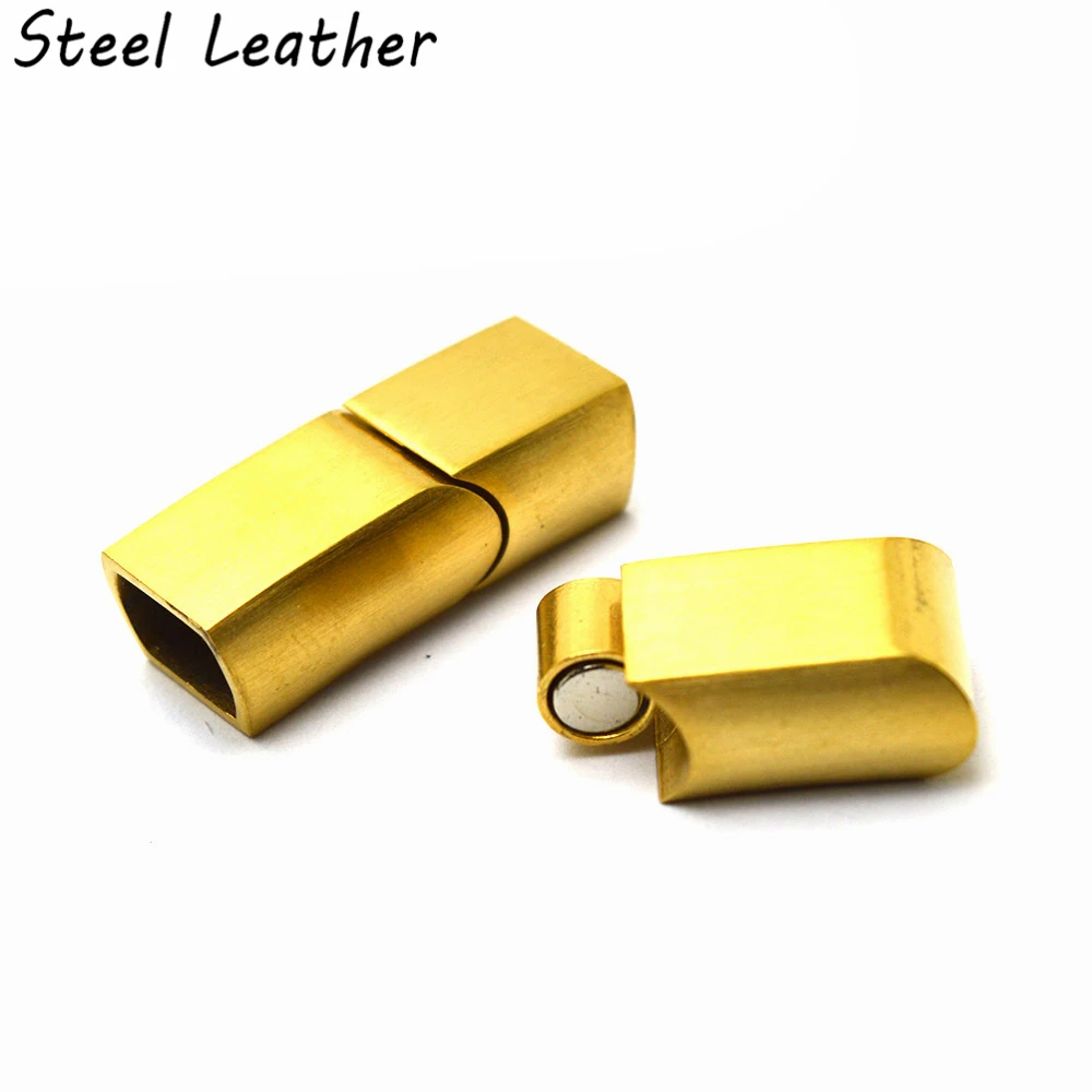 Engrave Logo 10pcs/lot Hole: 8*5mm stainless Steel Magnetic Clasps Brush Leather Cord Connect Clasp Magnet Buckle Bracelet Make | Украшения